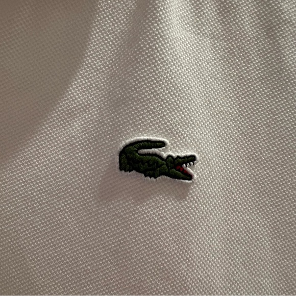 Lacoste x Pique Polo Shirt XL Classic Fit Green Croc Logo 100% Cotton White NWOT - Picture 5 of 12